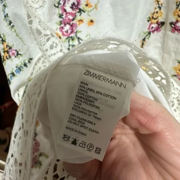 Zimmermann Allia Cross Stitch Dress $850 AUS 2 , US Medium - Picture 7 of 8